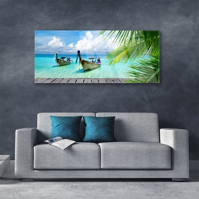 Akrylglas foto Boats Sea Landscape