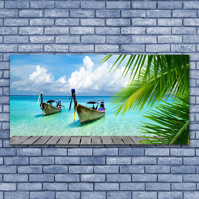 Akrylglas foto Boats Sea Landscape