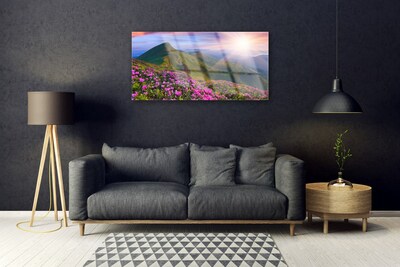 Akrylglas foto Mountain Meadow Flowers Landscape