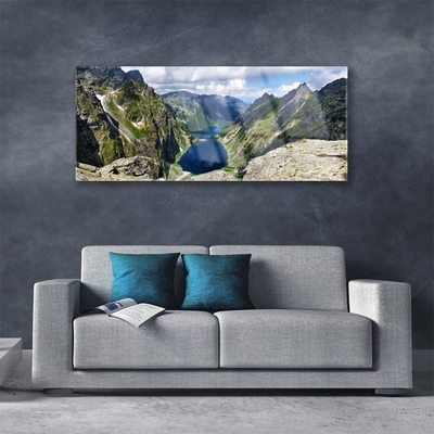 Akrylglas foto Mountains Valley Lakes Peaks