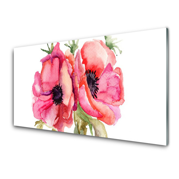 Vægpanel køkken Flowers Watercolor