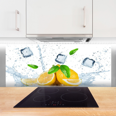 Glas stænkplade til køkken Lemon Ice Cubes Kitchen