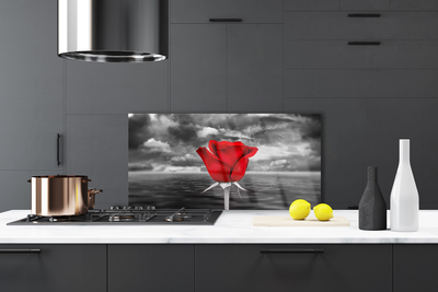 Stænkplade glas Rose Flower Plant Sea