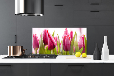 Stænkplade glas Tulipaner Blomster Plante