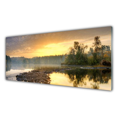 Glas stænkplade til køkken Lake Pond Landscape