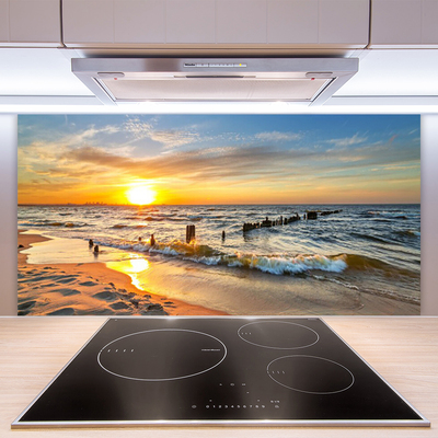 Vægpanel køkken Sea Sunset Beach