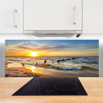 Vægpanel køkken Sea Sunset Beach