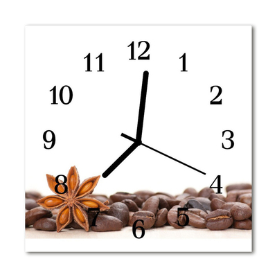 Firkantet vægur Kaffebønner
