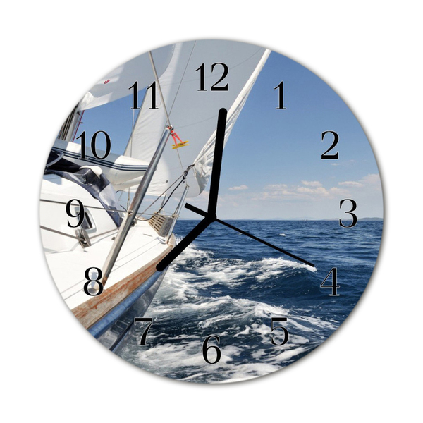 Rundt glas vægur Yacht