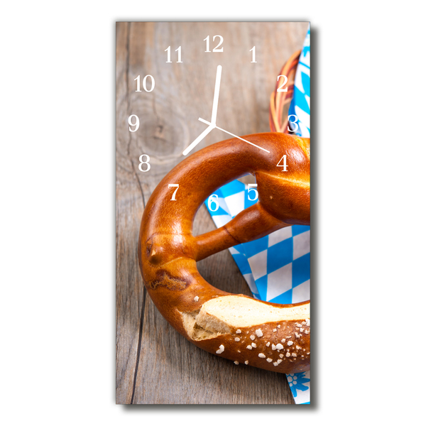 Lodret glas vægur Lodret glas vægur Køkken Pretzel brød farvet