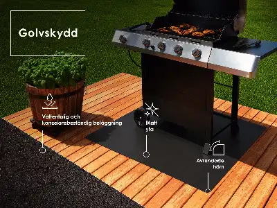 Grillunderlag i halvoval form 80x70 cm