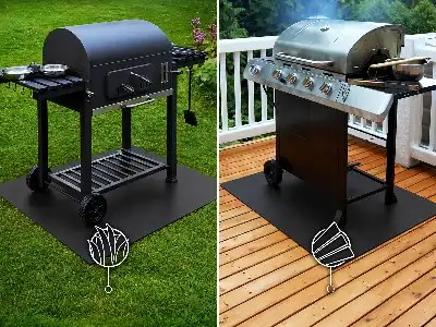 Grillunderlag i halvoval form 80x70 cm
