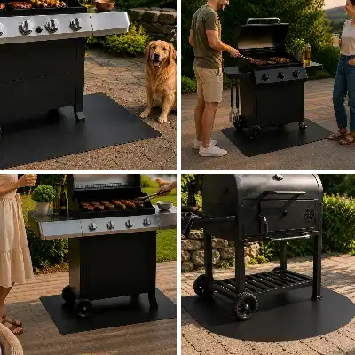 Grillunderlag rektangulær model i målene 100x70 cm