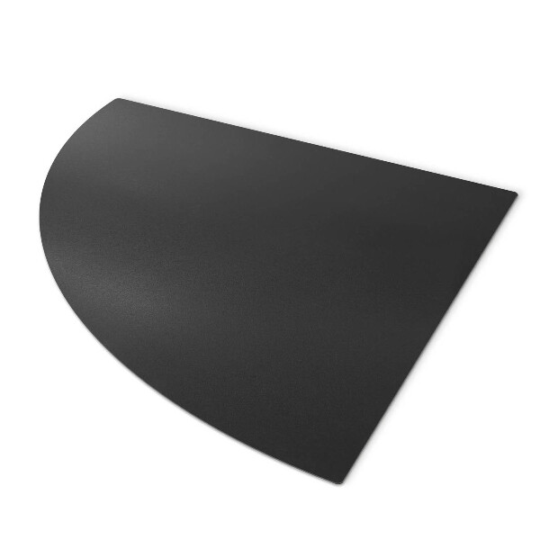 Kvartcirkelformet gulvplade til brændeovn sort i metalplade