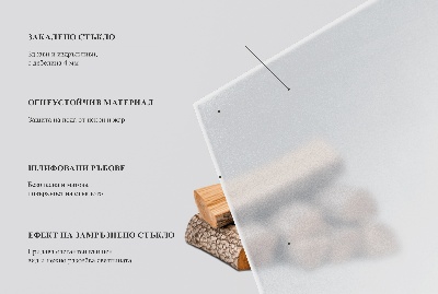 Glasplade under brændeovn Halvoval semitransparent