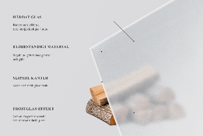 Glasplade til brændeovn Rektangulær semitransparent