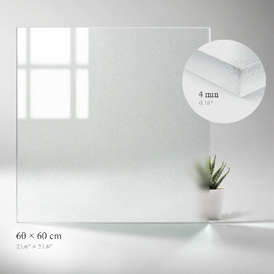 Firkantet glas bordplade i halvgennemsigtigt glas