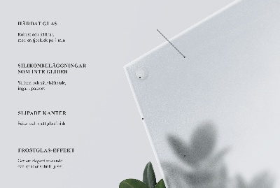 Firkantet glas bordplade i halvgennemsigtigt glas