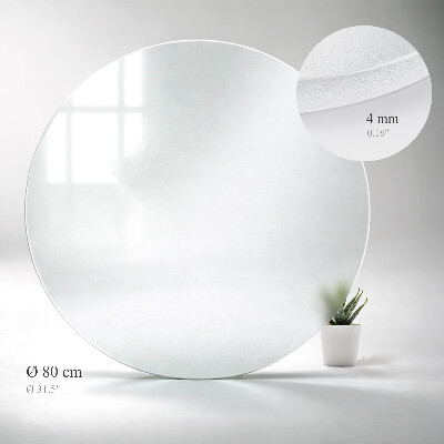 Rund glas bordplade Halvgennemsigtig