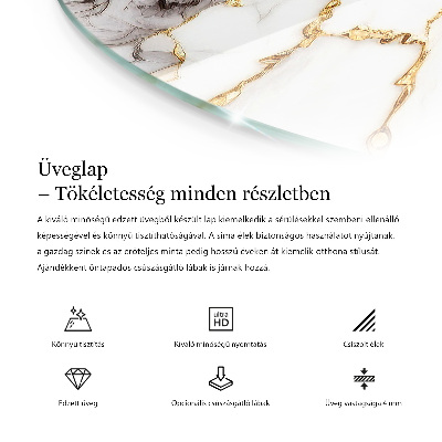 Glas bordplade med tryk Ren hvid