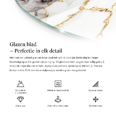 Glas bordplade med tryk Ren hvid