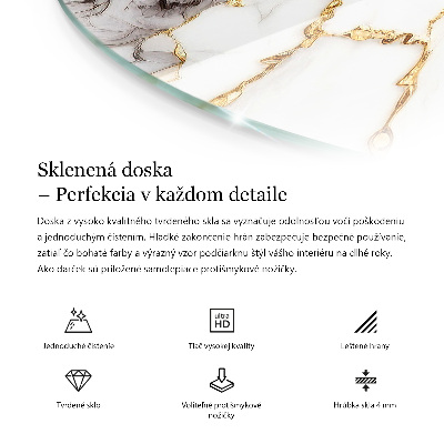 Rund glas bordplade Marmorgrafisk komposition