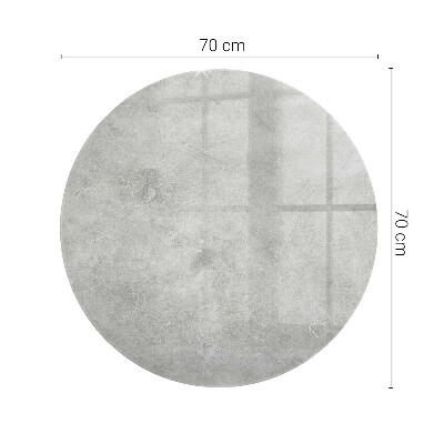 Rund glas bordplade med tryk Ridser på betonoverfladen
