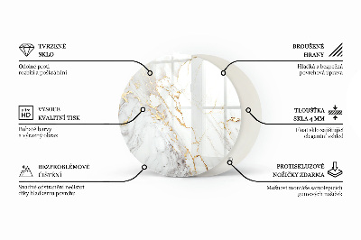 Glas bordplade med tryk Dekorative mosaikker med detaljer