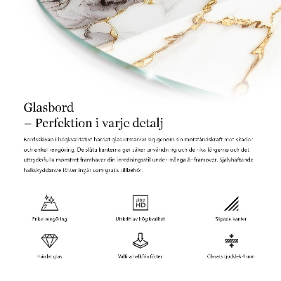 Glas bordplade med tryk Dekorative mosaikker med detaljer