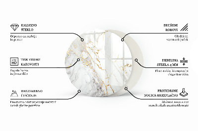 Glas bordplade med tryk Dekorative mosaikker med detaljer