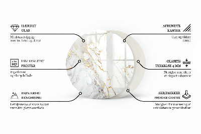 Glas bordplade med tryk Dekorative mosaikker med detaljer