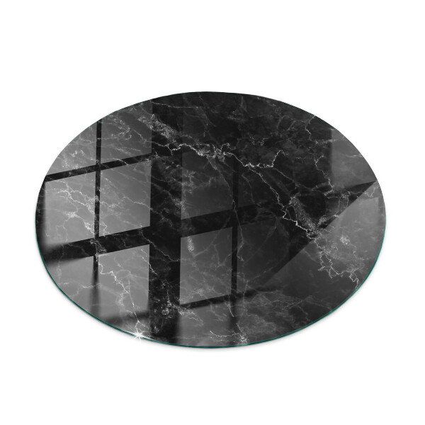 Rund glas bordplade med tryk Marmor med fine årer