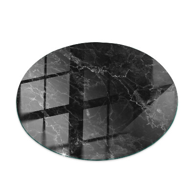 Rund glas bordplade med tryk Marmor med fine årer