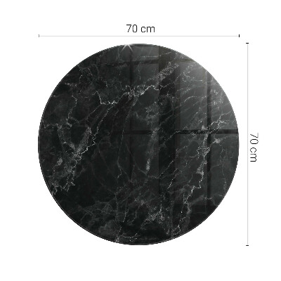 Rund glas bordplade med tryk Marmor med fine årer