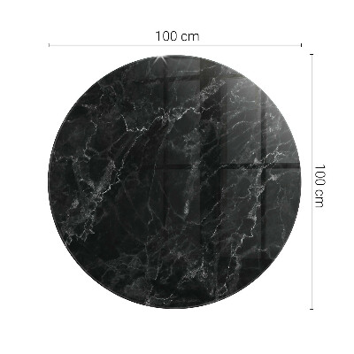 Rund glas bordplade med tryk Marmor med fine årer