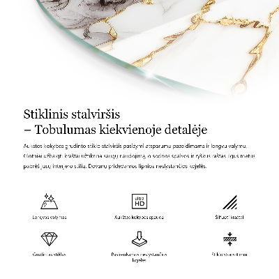 Glas bordplade med tryk Motiv med stenstruktur