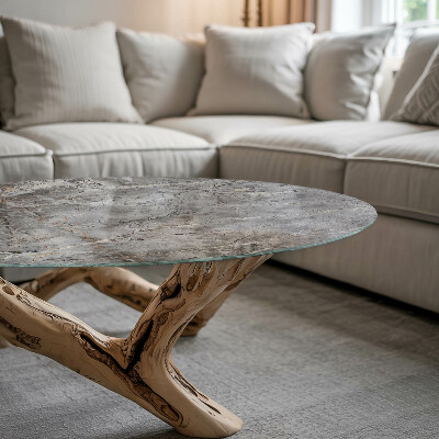 Rund glas bordplade Stilfuldt marmormønster