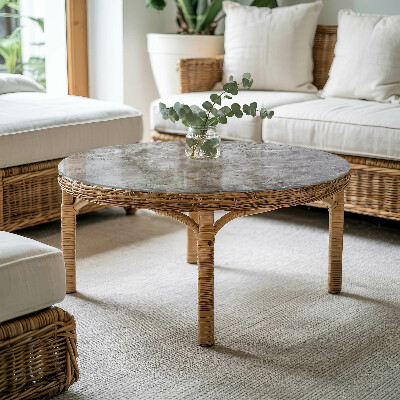 Rund glas bordplade Stilfuldt marmormønster