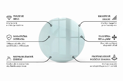 Rund glas bordplade gennemsigtig