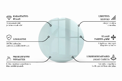 Rund glas bordplade gennemsigtig