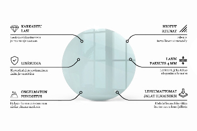 Rund glas bordplade gennemsigtig