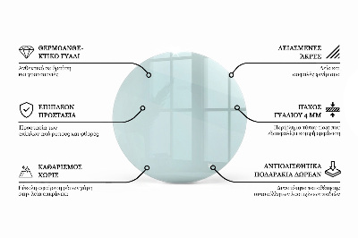 Rund glas bordplade gennemsigtig