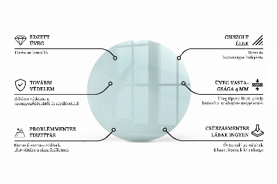Rund glas bordplade gennemsigtig