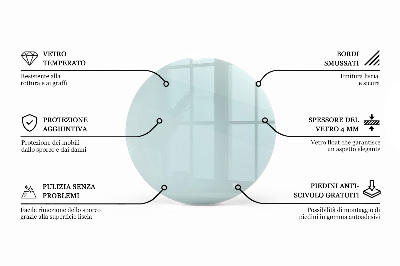 Rund glas bordplade gennemsigtig