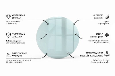 Rund glas bordplade gennemsigtig