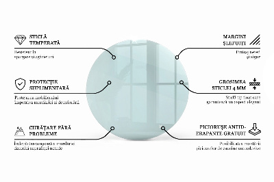 Rund glas bordplade gennemsigtig