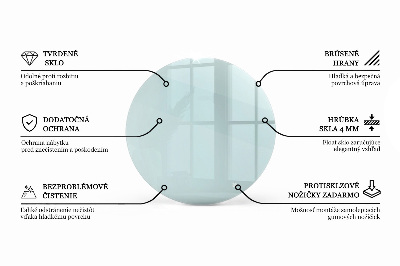 Rund glas bordplade gennemsigtig