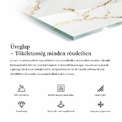 Rektangulær glas bordplade med tryk Ensartet elegant sort