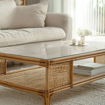 Rektangulær glas bordplade Marmorgrafisk komposition