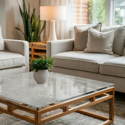 Rektangulær glas bordplade med tryk Ridser på betonoverfladen